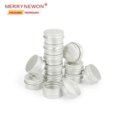 China 10g 10ml 10g Lip Balm Containers Tin Rrcyclable Packaging Metal Aluminum Stock Round Silver Round Can Jar With Screw Sealed Lids for sale