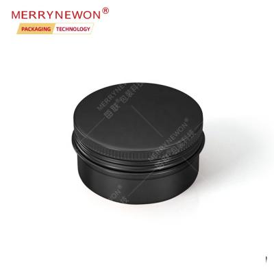 China Cosmetic Aluminum Tin Box Black With Screw Lids Recyclable Container Packaging Aluminum Jar Cans For Cream Cosmetic 15ml 15g 0.5oz for sale