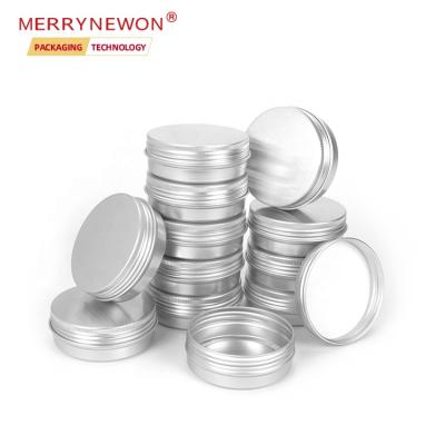 China 60g 60ml 2oz Large Cosmetic Stock Recyclable Round Packaging Lip Balm Tin Cans With Lids Aluminum Jar Metal Food Grade Makeup Cream for sale