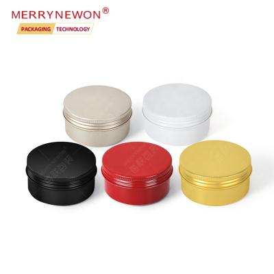 China 80ml 80g Cosmetic High Quality Colorful White Red Gold Black Cosmetic Tins Aluminum Metal Solid Balm Cosmetic Perfume Tin Jar 6835 for sale