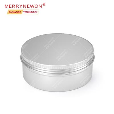 China Silver 250ml Metal Cosmetic Aluminum Round Tin Box With Lid Food Grade Aluminum Cans Sealed Aluminum Tin Packaging 8oz for sale