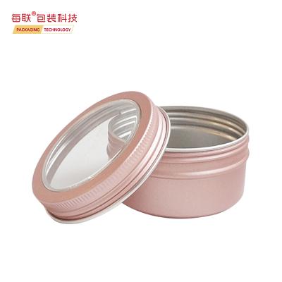 China Wholesale China Aluminum Round Cosmetic Pink Cosmetic Canisters With Aluminum Lid for sale