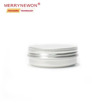 China 40ml 40g Tin Cosmetic Skincare Scrub Cream Food Spice Silver Round Aluminum Jar With Screw Lid 5723 for sale