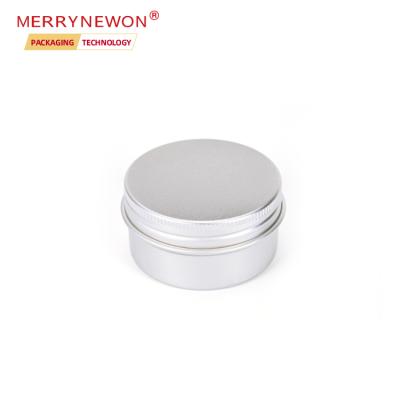 China Cosmetic Metal Tin Cans Portable Metal Aluminum Jars Custom Logo Cosmetic Cream Lip Balm Container With Screw Lid 30ml 30g 1oz for sale