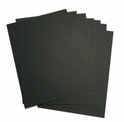 China Recycled Materials Black paper Drum150g  Double sided  Paper sheet Wholesale Solid Smooth Thick Black Paper Board Cardboard Grey Back  boxes for sale