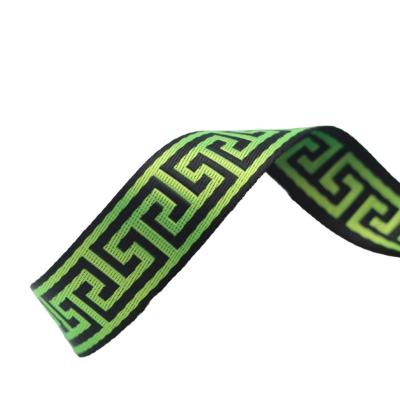 China Viable Factory Custom Made High Quality Eco-friendly Labyrinth 25mm Belt Strap Jacquard Nylon Woven Decorative Webbing for sale