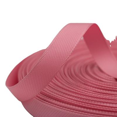 China Durable Polyester Imitation Nylon Weave Webbing 0.9mm High Strength Nylon Tape For Bags for sale