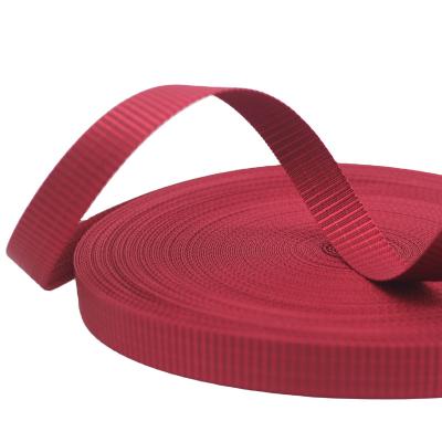 China Viable Wholesale 20mm Colorful High Density Nylon Webbing Tanks Grain Polyester Belt Accessories Webbing for sale