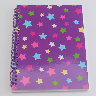 China Custom Double Spiral Sprial Star Lined Notebook Notepad for sale