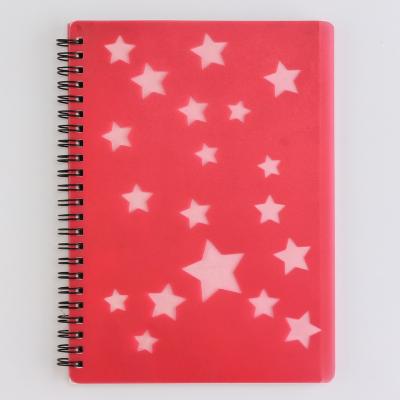 China Spiral Custom PP Sheet Double Star Sprial Lined Notebook Notepad for sale