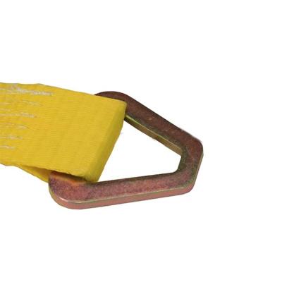 China Polyester Hot Product Yellow Ratchet Strap With Link Ratchet Cargo Rings Down Strap For Truck for sale