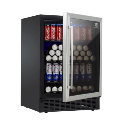 China Cooler RV 145L Compressor Mini Bar /beverage Display Fridge With Glass Door for sale