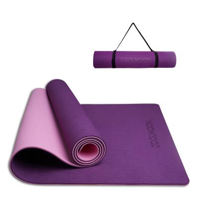 China Double Size Pilates Fitness Yoga Mat Band Material, Double Sided Color and Pattern, Exercise Mat for Home Workout with Carry Strap for sale