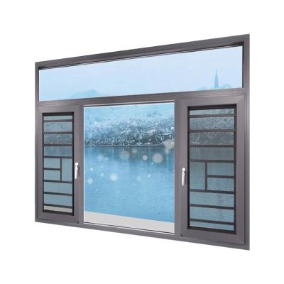 China Magnetic Screen Made Of China Stained Glass Tempered Glass Frame Aluminum Casement Windows for sale