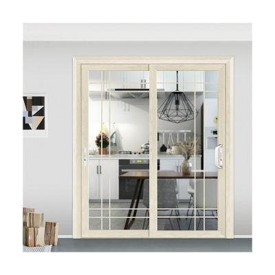 China Custom Modern Simple Aluminum Frame Sound Insulation Factory Style Silent Interior Glass Sliding Doors for sale