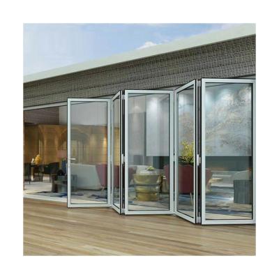 China Aluminum Folding Double Screen Factory Price Bifold Doors Accordion Folding Folding Door for sale