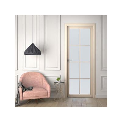 China Modern Narrow Frame Casement Sound Insulation Bathroom Door Aluminum Curtains Interior Glass Door for sale