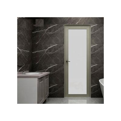 China New Design Sound Insulation Interior Bathroom Glazed Aluminum Door Frame Toilet Casement Door for sale