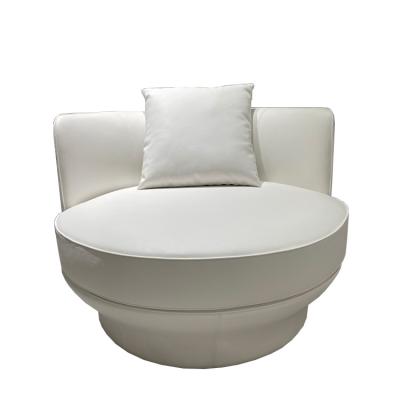 China Other RuikangModern Living Room Armchair Chair Sofa White Round Shape Leather Single Sofa for sale