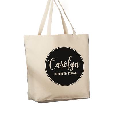 China Low MOQ custom logo printed canvas shopping bag with low MOQ for sale