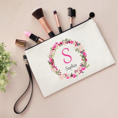 China Low MOQ customized canvas cosmetic bag for gift for sale