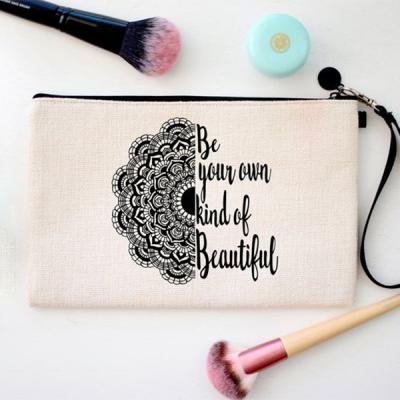 China Low MOQ Custom Printed Makeup Canvas Bag With Low MOQ for sale