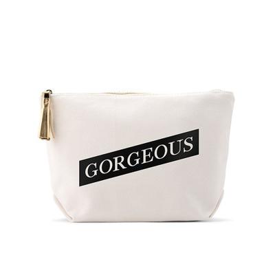 China Fashion Canvas Cosmetic Bag For Women Travel Makeup Organizer Canvas Makeup Pouch for sale