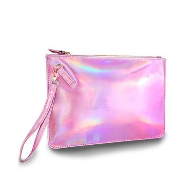 China Fashion Holographic Holographic Cosmetic Bag Women's Evening Clutch Bag Shiny Holographic Leather Bag for sale