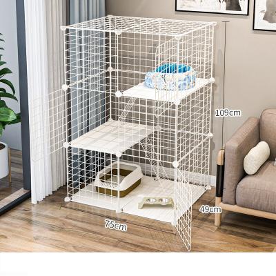 China Viable Amazon Hot Sale Small Large Kennel 2-Tier 3 Row Cat Cage Playpen Crate for sale