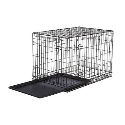 China Viable Outdoor Large Size Animal Cages Houses For Pets Dog Crate Single Double Door Metal Folding Dog Cages for sale