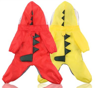 China Fashion Dog Dinosaur Raincoat Clothes Waterproof Overalls Jacket For Dogs Pet Coat for sale