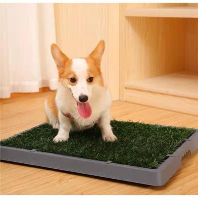 China Dogs Pet Potty Pad with Artificial Grass House Bathroom Pet Toilet Training Pads Grass Outdoor Portable Pet Canvas for sale