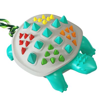 China Durable Dog Chew Toys Durable Dog Toothbrush Toys For Clean Teeth Turtle Shape Interactive Toys for sale