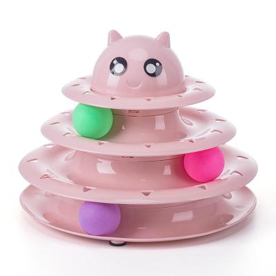 China Wholesale Cat Viable Cat Toy Interactive Game Disk Toy Pet Cat Toy Three-Tier Turntable Pet Viable Supplies for sale