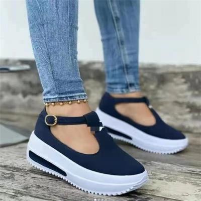 China 2021 fashion summer thick bottom women's shallow hollow line mouth beach shoes big one buckle light one buckle shoes for sale