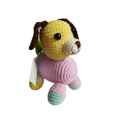 China Hand Crochet Maker Price Girl Hand Crochet Color Dog Doll for sale