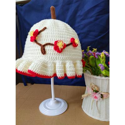 China Crochet Plum Blossom Baby Hat Spring and Autumn Babies Hand Crochet Fashion for sale