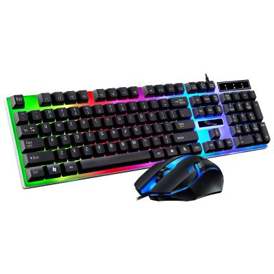 China G21B 104 Anti-drop Wired Keyboard and Mouse Set USB LED Light RGB Gaming Keyboard Mouse Combos for sale