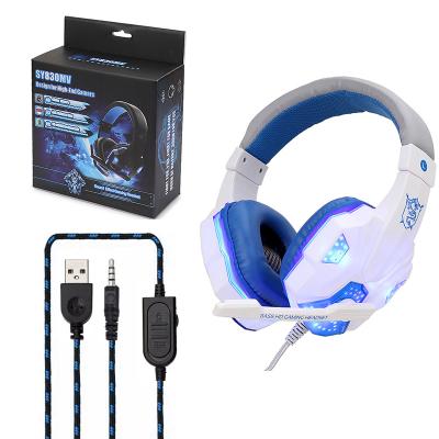 China Gaming headsets with MIC 2021 wholesale gamer headphones earbuds usb noise cancel headphones surround gaming hi-fi headsets for sale