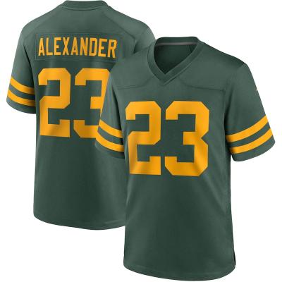 China Mens Bay City Green Antibacterial Stitched Green Packer Team Uniform American Football Jersey #12 Rodgers #17 Adams #33 Jones for sale