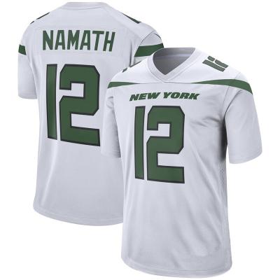 China New York City Antibacterial Stitched Jet Team Uniform #2 Wilson #8 Moore #12 Namath American Football Jersey Mens for sale