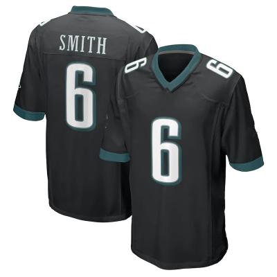 China American Football Stitched Jersey Men's Eagle Black Team Uniform #6 Smith #1 Philadelphia Eagle Evils #26 Sande Antibacterial for sale