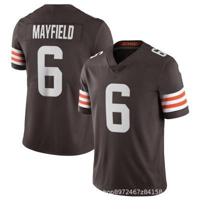 China Wholesale Antibacterial Cleveland Brown Mayfield #6 Short Sleeve Jersey And #13 #80 #4 #2 American Football Jersey for sale