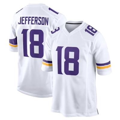 China NEW Viking Jersey #18 Jefferson #33 Cook #19 Thielen Purple Jersey Antibacterial Minnesota City Stitched American Football Jersey for sale