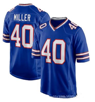 China High Quality Bill Team Jersey #40 MILLER Wholesale Customization USA Football Buffalo Jersey Antibacterial for sale