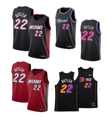 China Shirts & Tops Miami 75th Anniversary Edition Basketball Tank Top For Men Jimmy Butler Wade Basketball Uniforms Lowry Heat for sale