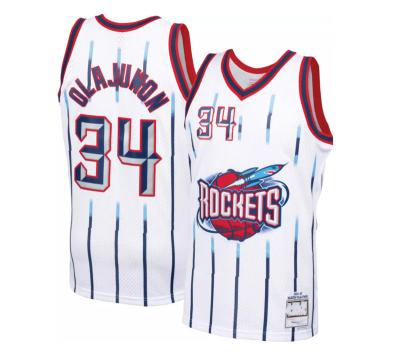 China Retro 1996-97 Wholesale Cheap Houston Rocket 34 Hakeem Olajuwon Basketball No. 1 No. 22 McGrady's Drexler S-2XL uniform for sale