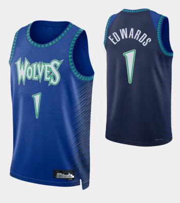 China Wholesale Latest Minnesota City Timberwolve Uniform 32 Towns 1 Edwards 21 Garnett Basketball Jersey S-2XL for sale