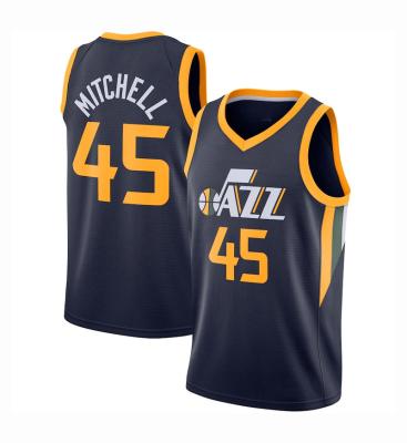 China High Quality Utah City #45 Donovan Mitchell 32# Malone Stitched Custom Men's Jazz Basketball Jersey Black Uniforms S-2XL for sale