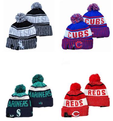 China Outdoor Wholesale Custom Warm Sale Baseball Team Winter Beanie Hats Embroidery Patch Baseball Caps Hats for sale